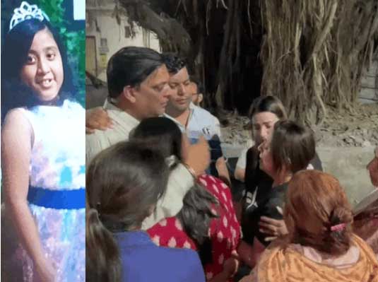 बेटी की मौत के बाद परिजन विलाप करते हुए। इनसेट में लड़की का फाइल फोटो।