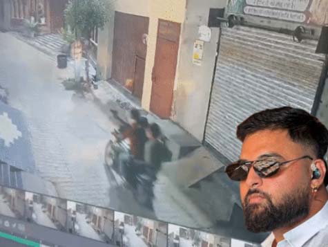 सिंगर गुलाब सिद्धू के घर पर फायरिंग करते हुए आरोपी सीसीटीवी कैमरे में कैद। इनसेट में गुलाब सिद्धू की फाइल फोटो
