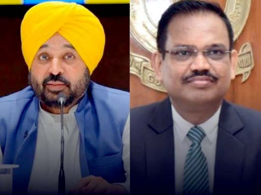 पंजाब CM भगवंत मान और चीफ सेक्रेटरी केएपी सिन्हा। - फाइल फोटो